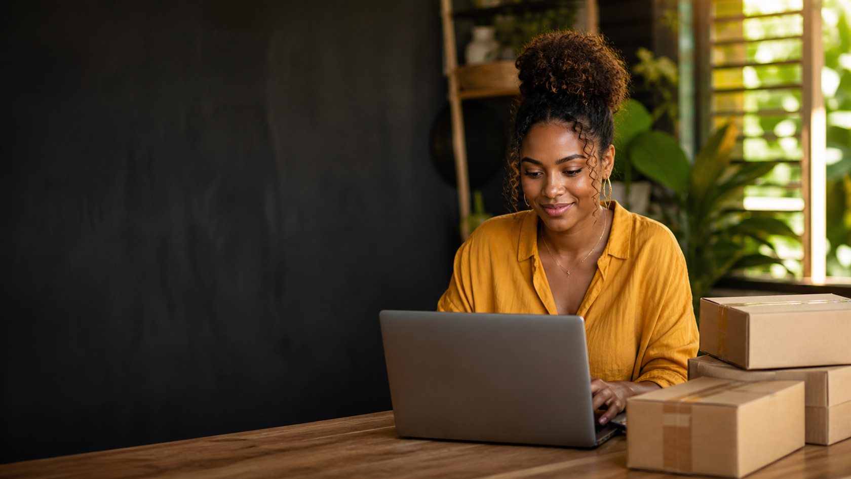 Jamaican shopper buying online with packages ready for ShipNK forwarding to Jamaica